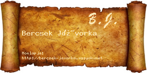 Bercsek Jávorka névjegykártya